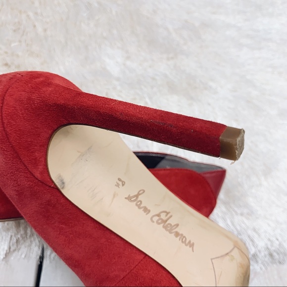 Sam Edelman | Red Suede Dea Heel 👠 - Picture 8 of 8